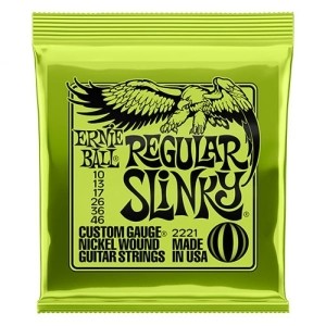 Ernie Ball 2221 Regular Slinky Nickel Wound Electric Guitar Strings 10-46 Gauge