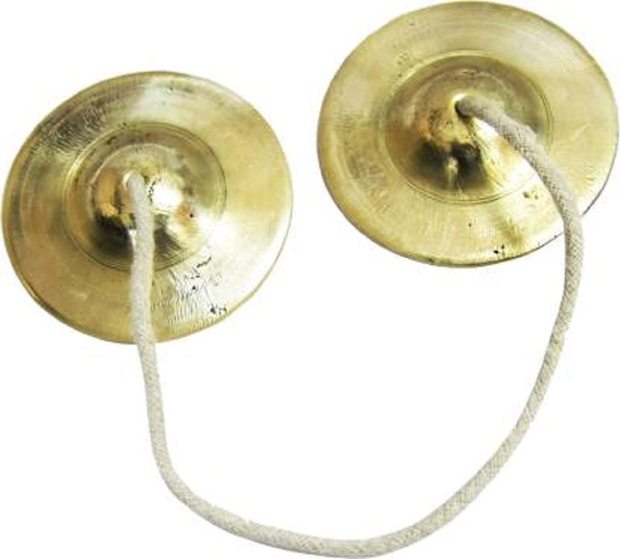 Manjira 3 Inch brass Plated Manjeera Kartal Musical Instrument